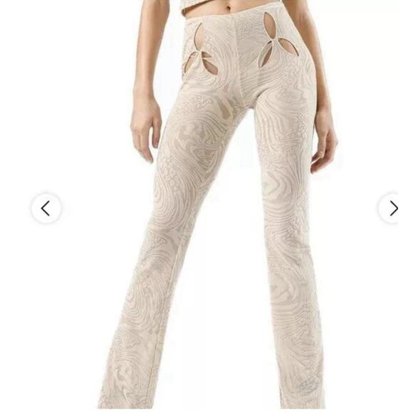 I.AM.GIA Amina Pant Burnout Swirl Cut-Out Sheer Straight Women Size XS - Picture 1 of 13